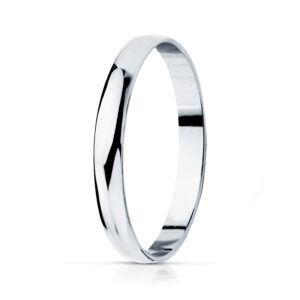 Alianza Oro Blanco 18k Media Caña Lisa Ancho 2.5mm