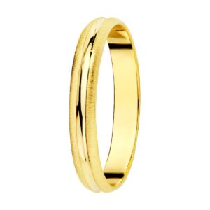 Alianza Oro Amarillo 18k Mate y Brillo Ancho 3mm