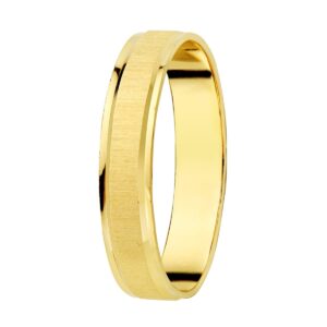 Alianza Oro Amarillo 18k Mate y Billo Ancho 3.5mm