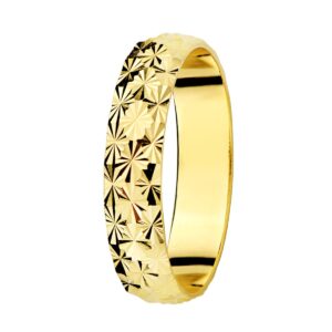 Alianza Oro Amarillo 18k Diamantada Ancho 4mm