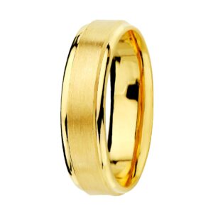 Alianza Oro Amarillo 18k Mate y Brillo Ancho 5mm