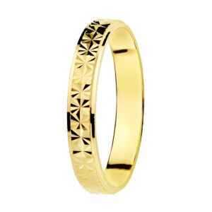 Alianza Oro Amarillo 18k Diamantada Ancho 3mm