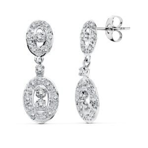 Pendientes de Novia de Oro Blanco 18k con Circonitas