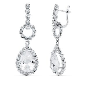 Pendientes de Novia de Oro Blanco 18k con Circonitas