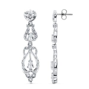 Pendientes de Novia de Oro Blanco 18k con Circonitas