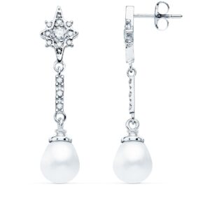 Pendientes de Novia de Oro Blando 18k con Circonitas y Perlas