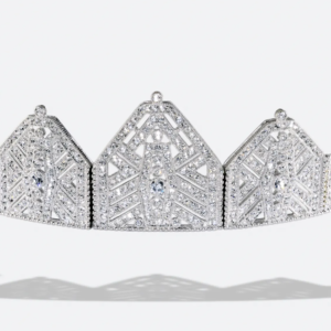 Tiara de Plata de Primera Ley con Cristales