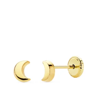 Pendientes de Oro Amarillo 18k con Forma de Luna
