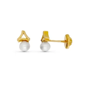 Pendientes de Oro Amarillo con Perlas